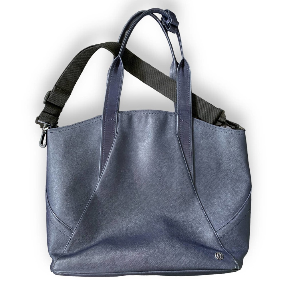 LULULEMON Midnight Navy All Day vegan leather convertible tote bag - LARGE SIZE